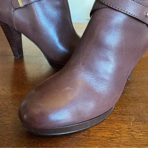 Cole Haan Knee High Boots Brown Leather Nike Air Tall Heeled Boots | Size 7 - Picture 6 of 10